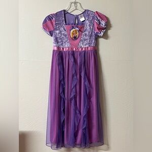 Disney Rapunzel Tangled Purple Gown Floral Pajamas Pjs Nightgown Medium